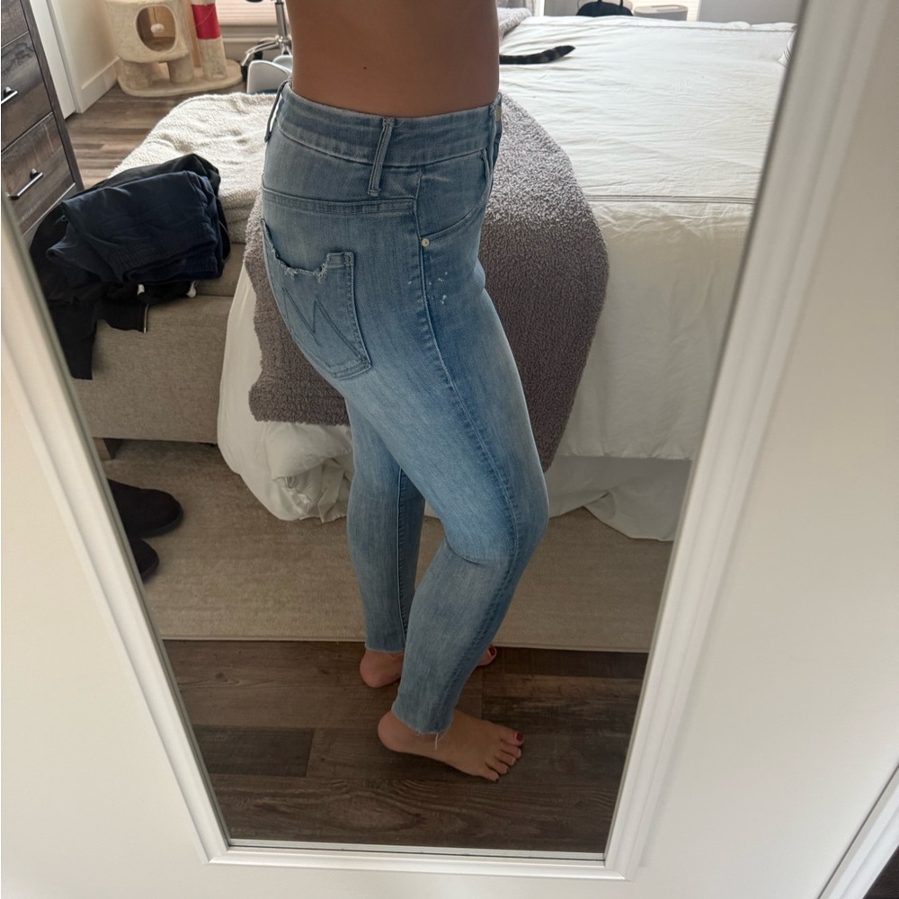 MOTHER high waisted looker skinny jeans ankle fray - Picture 4 of 8
